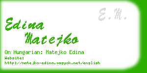 edina matejko business card